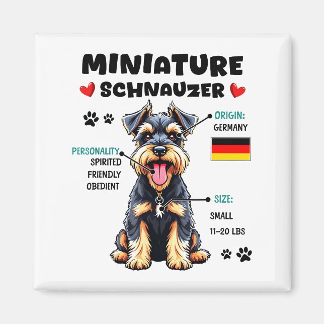 Aimant Miniature Schnauzer Owner Funny Mini Schnauzer Lov (Devant)
