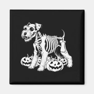 Aimant Miniature Schnauzer squelette Anniversaire Hallowe