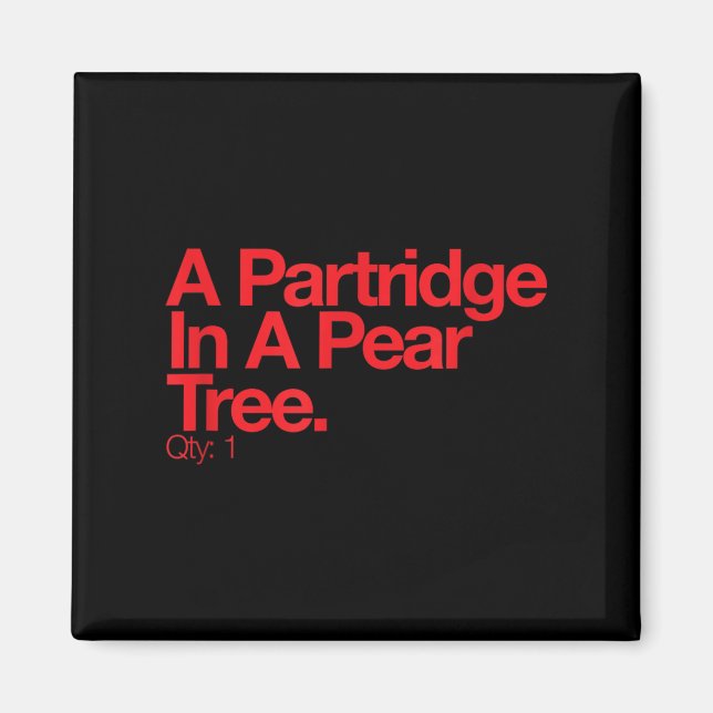 Aimant Minimalist Christmas T Shirt - Partridge In A Pear (Devant)