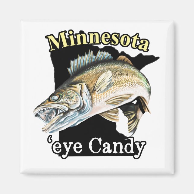 Aimant Minnesota 'Eye Candy Funny Walleye Pêche (Devant)