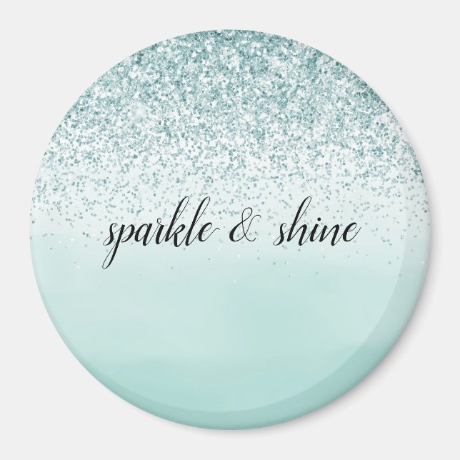 Aimant Mint Ombre Parties scintillant personnalisée (Devant)