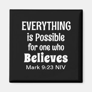 Aimant Miracle Bible Verse Christian Faith Black