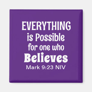Aimant Miracle Bible Verse Christian Faith Purple
