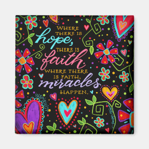 Aimant Miracles Happen Faith Coloré Inspirationnel