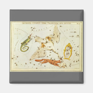 Aimant Miroir d'Urania, Carte céleste d'astronomie vintag