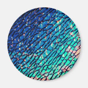 Aimant Miroir métallique fissuré bleu et vert