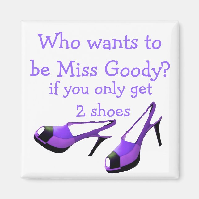 Aimant Miss Goody Deux Chaussures Violet Haut Talons (Devant)