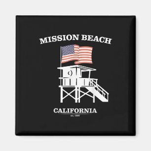 Aimant Mission Beach Shirt Retro San Diego California Bea