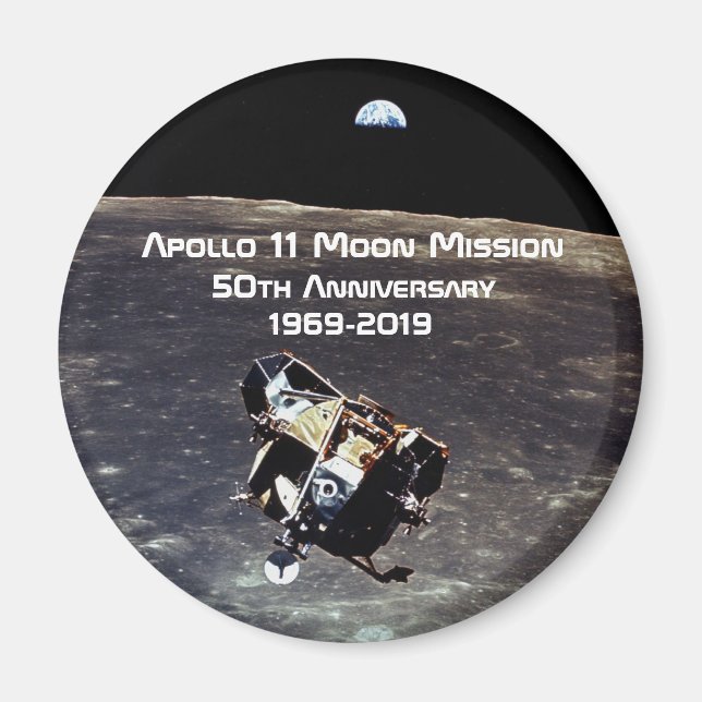 Aimant Mission historique Apollo 11 Moon 50e anniversaire (Devant)