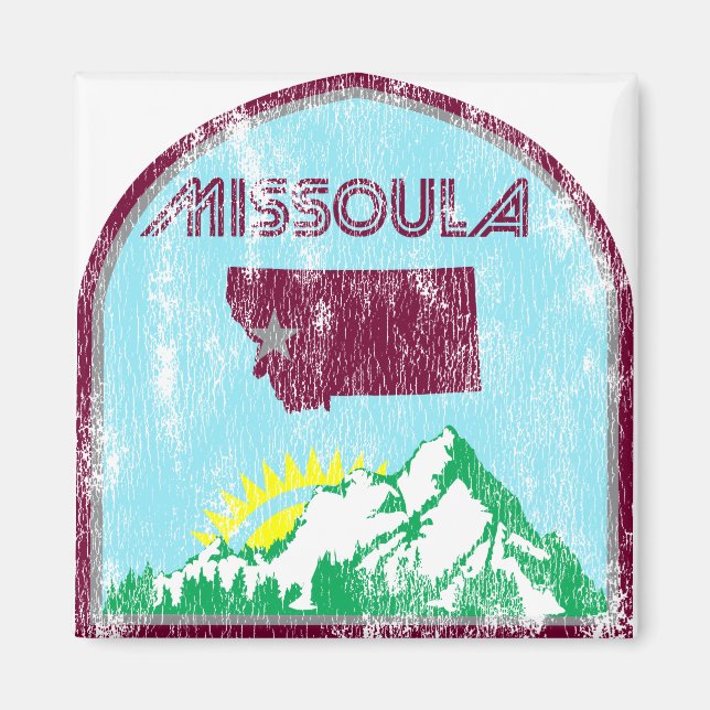 Aimant Missoula Montana Etat Vintage (Devant)