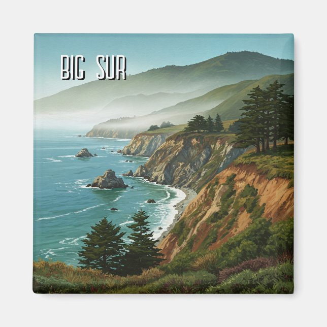 Aimant Misty Big Sur California Travel (Devant)