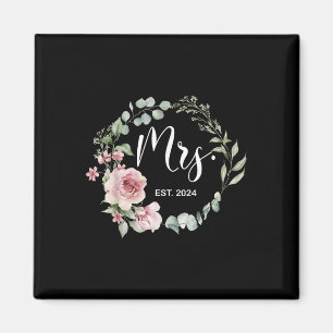 Aimant Mme Est. 2024 Juste Marié Femme Mariage M. &