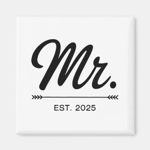 Aimant Mme Est. 2025 Je Viens De Marier Mr Et M