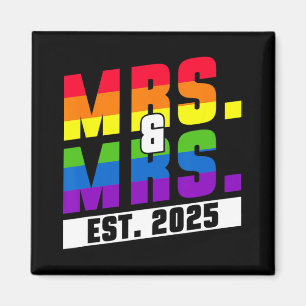 Aimant Mme Et Mme Est. 2025 - Mariage Gay pride