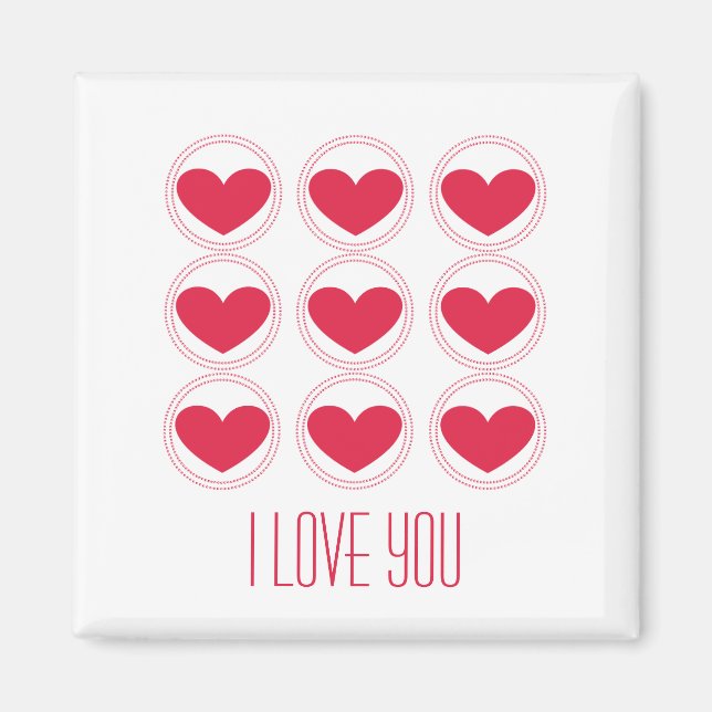 Aimant Mod Coeurs Aimer Aimant, Rose foncé (Devant)