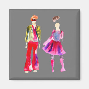 Aimant Mode illustration aquarelle boho