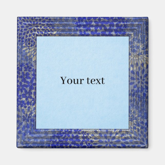 Aimant Modèle - bleu pastel avec cadre bleu moyen (Devant)