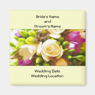 Aimant Modèle d'aimant de cadeau de mariage floral