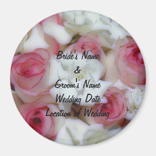 Aimant Modèle d'aimant de faveur de mariage à la rose ros