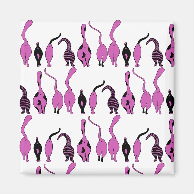 Aimant Modèle de bouton de chat violet (Devant)