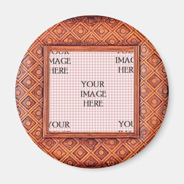 Aimant Modèle de cadre en bois sculpté (Devant)