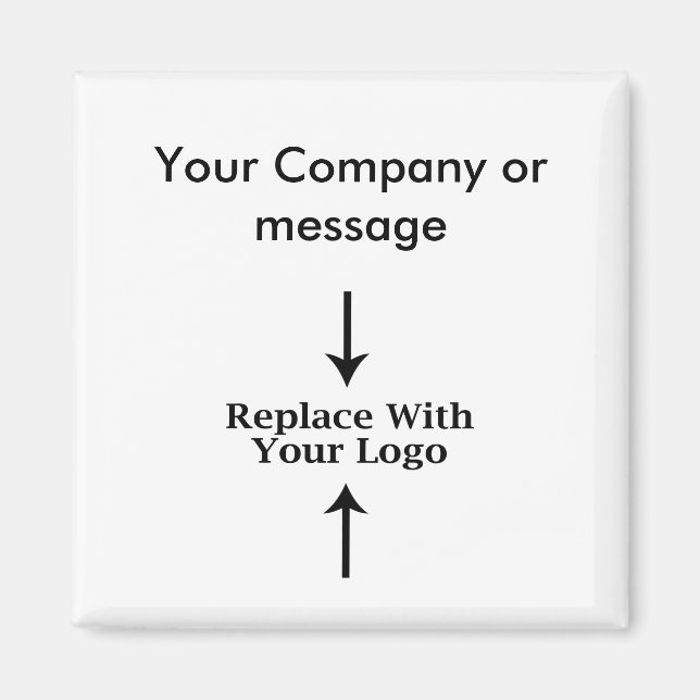 Aimant Modèle de logo blanc d'entreprise (Devant)