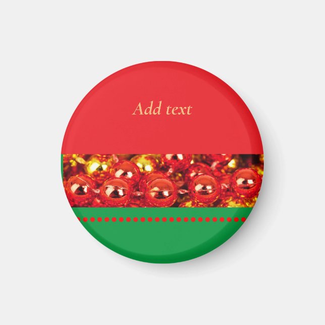 Aimant Modèle de Noël rouge et vert (Devant)