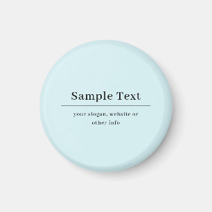 Aimant Modèle de texte simple et élégant Bleu clair