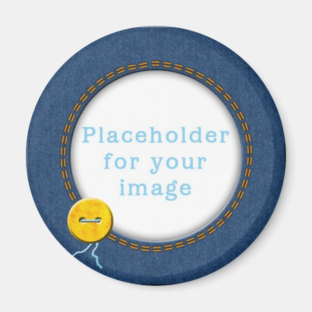 Aimant Modèle "Denim & Button" (Devant)