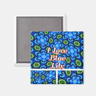 Aimant Modèle Floral bleu Abstrait