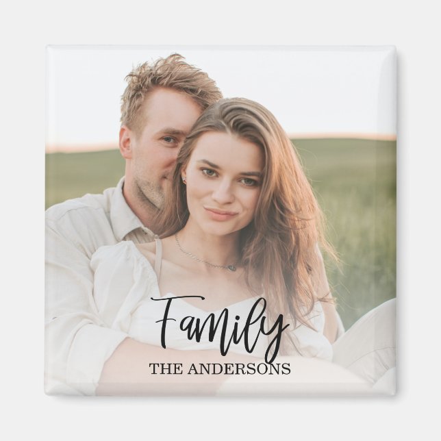 Aimant Modern Couple Collage Photo & charmant Cadeau Fami (Devant)