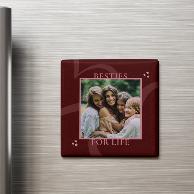 Aimant Modern Minimal Maroon Chic Typography Galentine's (Créateur téléchargé)