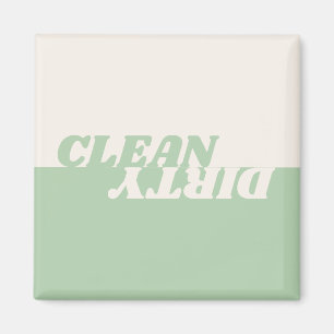 Aimant Modern sage green beige clean dirty dishwasher