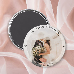 Aimant Modern Simple Bride and Groom Photo Wedding Favor