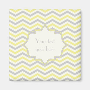 Aimant Modern yellow, grey, ivory chevron pattern custom