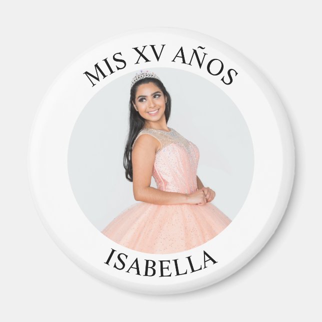 Aimant Moderne minimaliste Mis XV Años Photo (Devant)