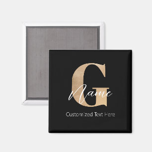 Aimant Moderne Monogramme Initial G & Nom Personnel