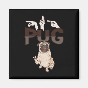 Aimant Moi Je T'aime Pug Langue Des Signes Gestes Sourds