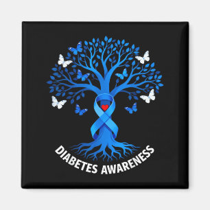Aimant Mois de la sensibilisation au diabète Bleu diabéti