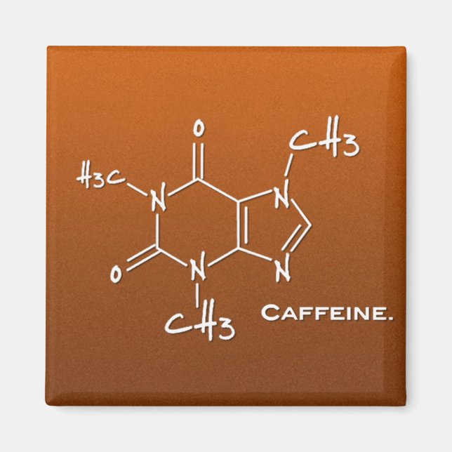 Aimant molécule de caffiène (structure chimique) (Devant)