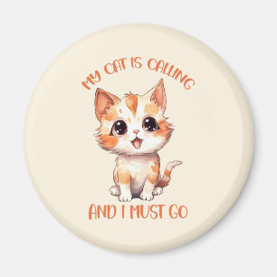 Aimant Mon Chat Appelle Un Chat Orange Cute