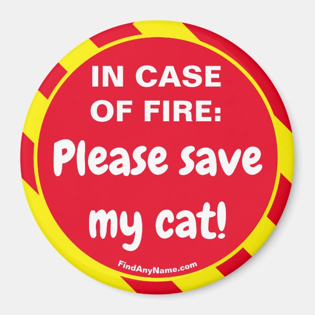 Aimant Mon chat ! EN COQUE D'INCENDIE : Veuillez enregist (Devant)
