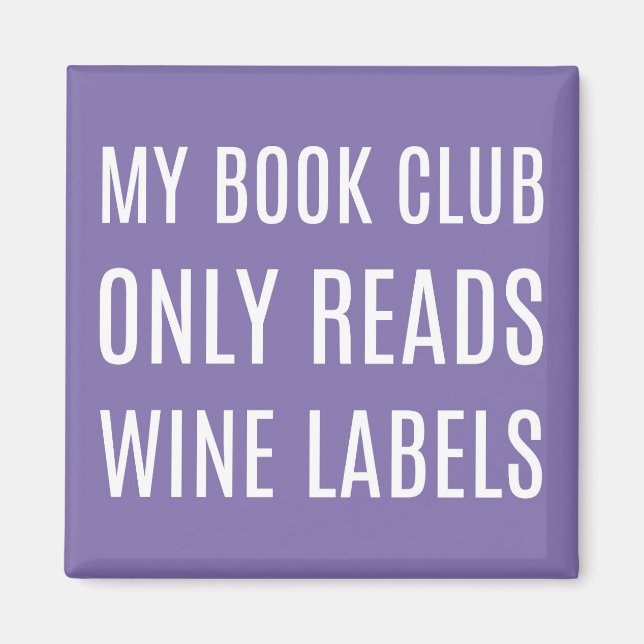 Aimant Mon Club De Livre Lit Uniquement Vin Étiquettes Ma (Devant)