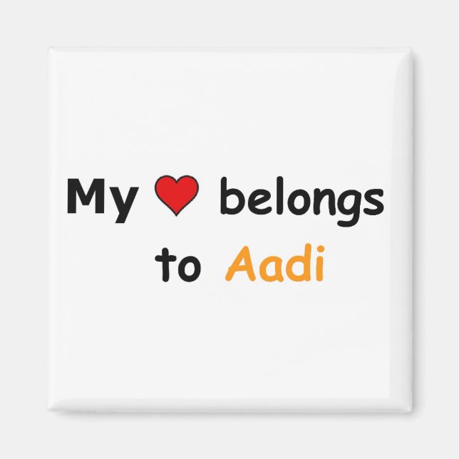 Aimant Mon coeur appartient à Aadi (Devant)