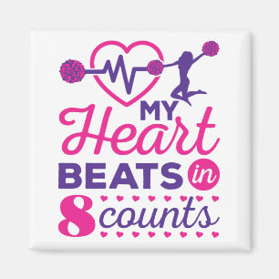 Aimant Mon coeur bat en 8 comtes Cheerled Cheer