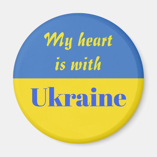 Aimant Mon coeur est avec l'Ukraine (Devant)