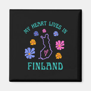 Aimant Mon Coeur Vit En Finlande Retro Voyage Super Et