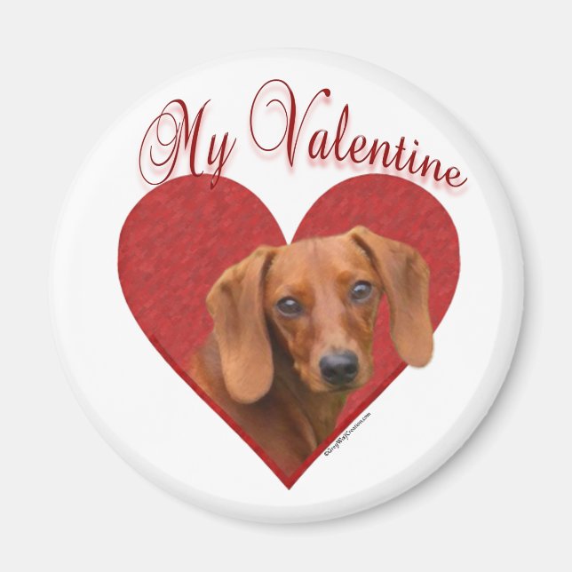 Aimant Mon Dachshund Valentine (Devant)