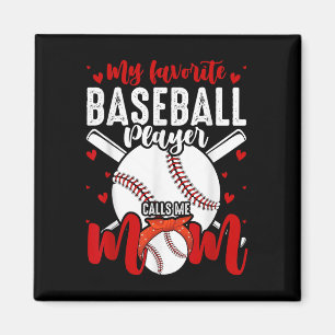Aimant Mon Joueur De Baseball Préféré M'Appelle Maman Drô