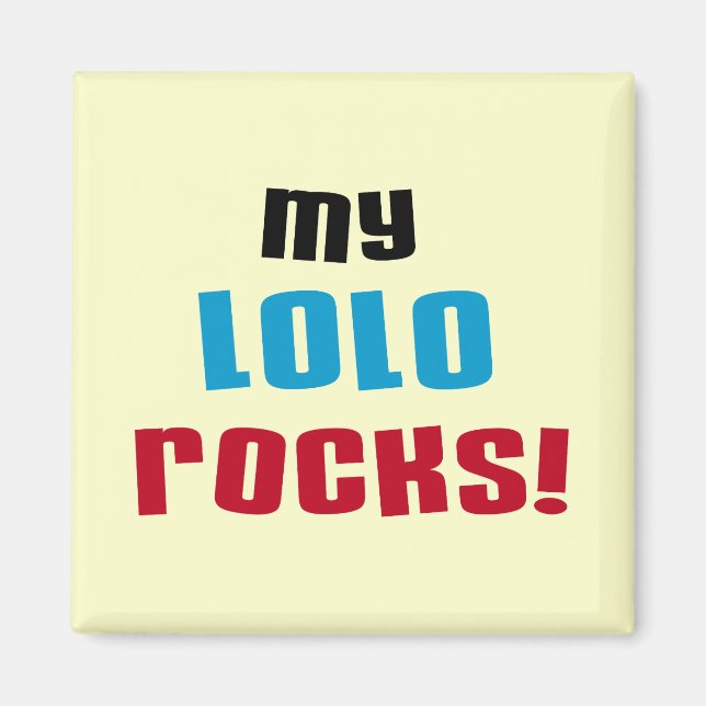 Aimant Mon Lolo bascule le T-shirts et les cadeaux (Devant)